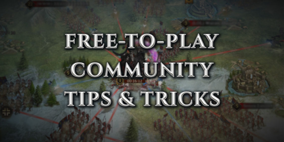 "Header image stating: F2P Community Tips and Tricks"