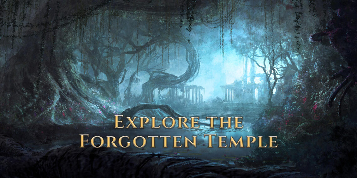 "Header image stating: Explore the Forgotten Temple"