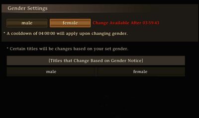 "Picture of the gender settings available in game"