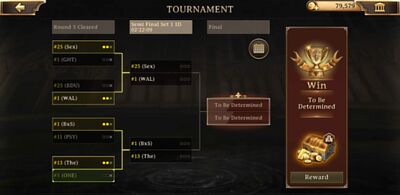 "Picture of tournament brackets for round 5"