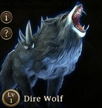 Dire Wolf Monster at level 1